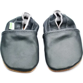 Capáčky Hopi Hop BAREFOOT kožené capáčky ŠEDÉ TMAVÉ Velikost: 23-24
