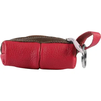 Excellanc Pouzdro na klíče z pravé kůže kompaktní červeno-hnědé