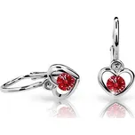 Zlaté dětské náušnice srdíčka z bílého zlata