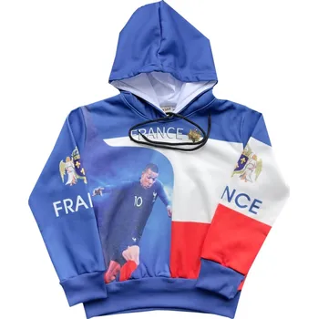 Chlapecká mikina Numberoplus Dětská fotbalová mikina s potiskem modrá - Mbappe France Velikost: 14 let ( vel.158)