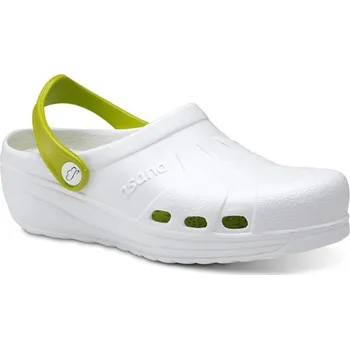 Pracovní obuv Bílo-zelené zdravotnické pantofle - unisex | drinuniforma.cz