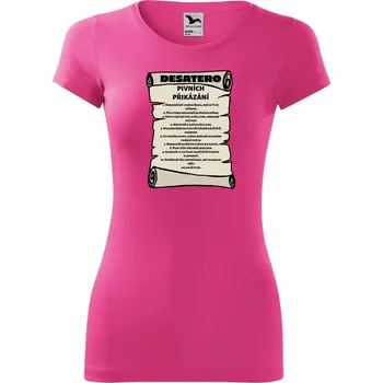 Dámské tričko DOBRÝ TRIKO Dámské tričko Pivní přikázání Velikost: M, Barva: Purpurová