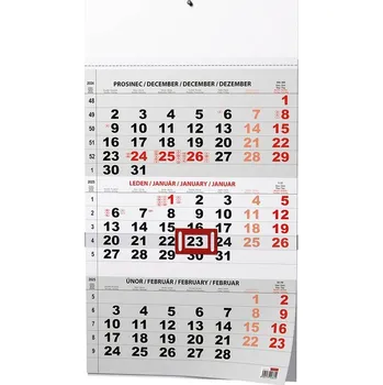 Kalendář Tříměsíční kalendář 2025 černý - nástěnný kalendář