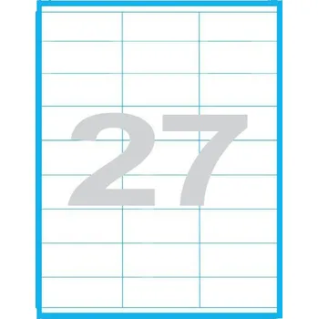 Samolepící etiketa Etikety MP print samolepící A4, 70x31,5 mm, 27ks/arch, 100 archů, reflexní zelené