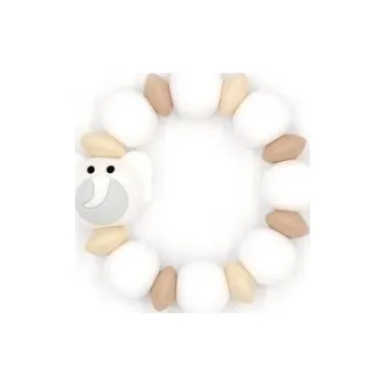 Dívčí šaty Silikonové kousátko Mimijo bílý slon