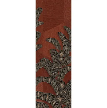 Tapeta Masureel Vliesová obrazová tapeta na zeď, hnědo-červená, listy, DGAMA2032-300, Amani, Masureel, velikost 1,06 x 3 m