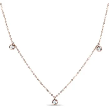 Náhrdelník Náhrdelník z růžového zlata s bezel diamanty KLENOTA