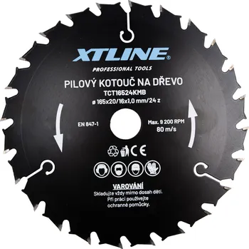 Pilový kotouč XTLINE Kotouč pilový s SK plátky - kombinovaný | 165x1,0x20 mm, 24 zubů