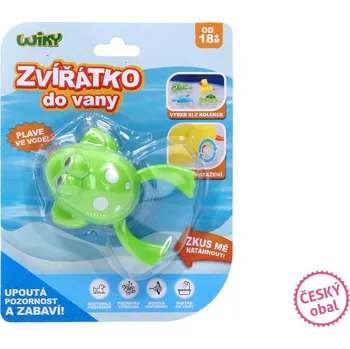 Žába na natažení do vody na klíček plast 10cm na kartě 18m+