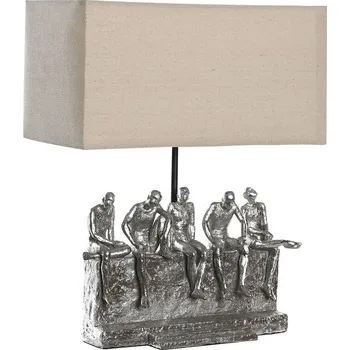 Stojací lampa Stolní lampa DKD Home Decor 36 x 21,5 x 43 cm Stříbřitý Béžová Kov Pryskyřice 220 V 50 W