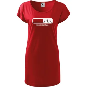 Dámské tričko Dámské tričko/šaty s potiskem Načítání vánoc Velikost: M, Barva: Červená