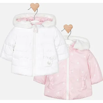 Kojenecká bunda Oboustranná bundička dívčí Mayoral 2414 - vel. 70 - růžová, 68 (4-6 měs.)