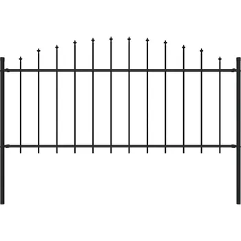 Plot vidaXL Zahradní plot s hroty ocel (0,5–0,75) x 1,7 m černý [144940]