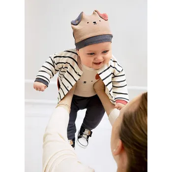 Chlapecký svetr Set 4dílný - body, svetřík, tepláčky a čepička chlapecké Mayoral - vel. 80 v dárkové krabičce - 80 (12 měs.)