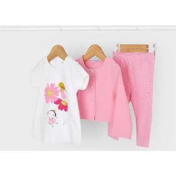 Dívčí kalhoty Set 3dílný dívčí Mayoral - tričko, legíny, svetřík - vel. 92