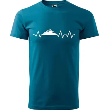 Pánské tričko DOBRÝ TRIKO Pánské tričko s potiskem Tep hory Velikost: 2XL, Barva: Petrolejová