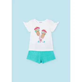 Dívčí kraťasy Set dívčí tričko a šortky Mayoral 3266 -vel. 104,110,116,122,128,134 - 110