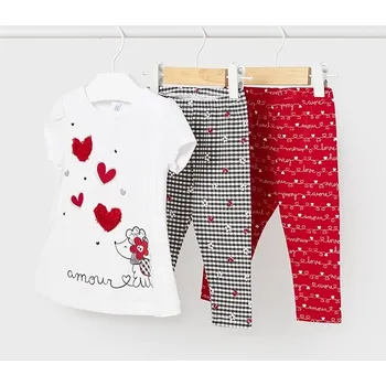 Dívčí kalhoty Set 3dílný Mayoral dívčí - tričko a 2x legíny - vel. 80,86,92 - 86 (18 měs.)