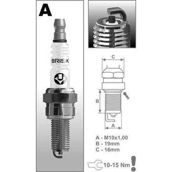 Elektroinstalace pro motocykl zapalovací svíčka AR10C řada Super, BRISK - Česká Republika SUZUKI TL 1000 R 1998-1999