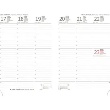 Diář Týdenní diář 2025 A5 Print Pop světle modrý