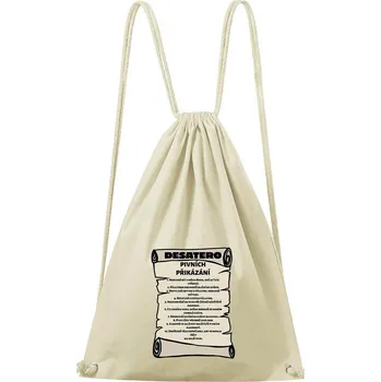 Městský batoh DOBRÝ TRIKO Bavlněný batoh Pivní přikázání Barva: Natural