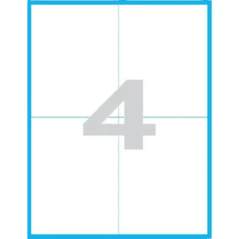Samolepící etiketa Etikety MP print samolepící A4, 105x148 mm, 4ks/arch, 100 archů, reflexní oranžové