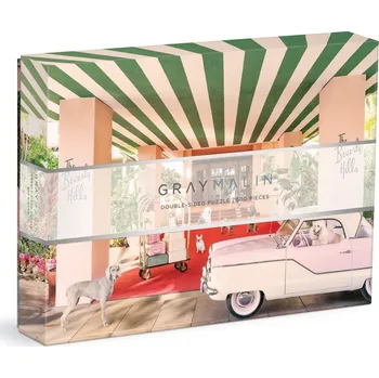 Puzzle GALISON Oboustranné puzzle Gray Malin: Psi v Hotelu Beverly Hills 500 dílků