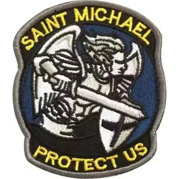 Nášivka WARAGOD Vyšívaná nášivka Saint Michael Protect Us, žlutá