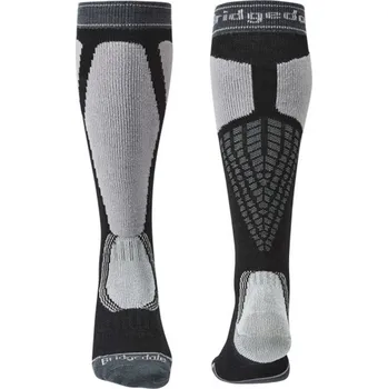 Pánské termo ponožky Podkolenky Bridgedale Ski Easy On MP Over Calf black/light grey