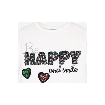 Tričko dívčí Mayoral Happy - vel. 122 - 122, off white