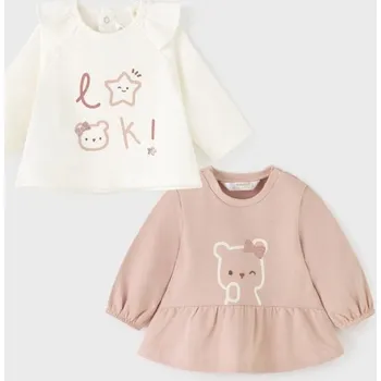 Set 2x tričko dívčí Mayoral - vel. 86 - makeup pudrová, 86 (18 měs.)