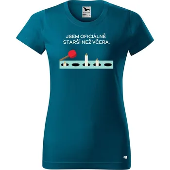 Dámské oblečení DOBRÝ TRIKO Dámské narozeninové tričko Oficiálně starší Barva: Petrolejová, Velikost: 2XL