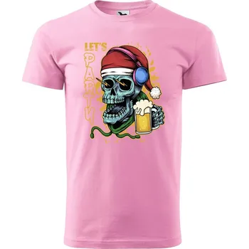 Pánské tričko DOBRÝ TRIKO Pánské tričko s potiskem Lets party Velikost: S, Barva: Růžová