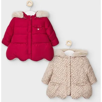 Zimní bunda oboustranná dívčí Mayoral 2460 - vel. 80 - červená, 80 (12 měs.)