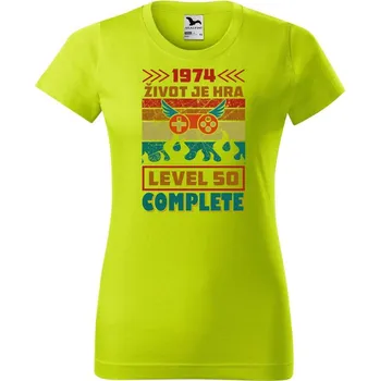 Dámské tričko DOBRÝ TRIKO Dámské tričko s potiskem Život je hra Barva: Limetková, Velikost: XL