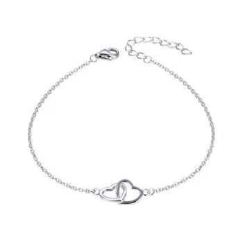 Náramek NB-1087 Stříbrný náramek se srdíčky