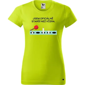 Dámské oblečení DOBRÝ TRIKO Dámské narozeninové tričko Oficiálně starší Barva: Limetková, Velikost: L