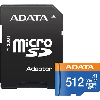 Ukládání dat Paměťová karta ADATA Premier MicroSDXC 512GB UHS-I (100R/25W) + adaptér