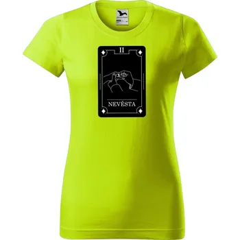Dámské oblečení DOBRÝ TRIKO Dámské tričko s potiskem Nevěsta tarot Barva: Limetková, Velikost: 2XL