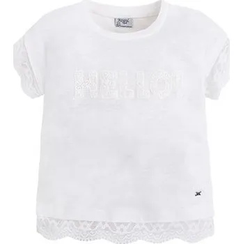 Dívčí tričko Tričko Mayoral Hello - vel. 104,110,128 - bílá, 122