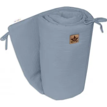 mantinel do postýlky Baby Nellys Mušelínový mantinel 160 x 33 cm denim