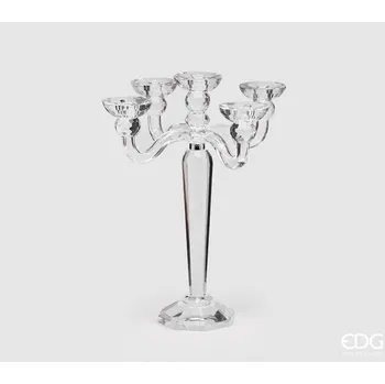Svícen Svícen čtyřramenný, 39x30 cm, čirý, EDG