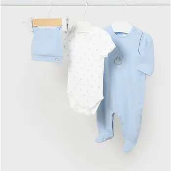 Kojenecká čepice Chlapecký novorezenecký set 3dílný Mayoral v dárkové krabičce 1723 - vel. 0-1m,1-2m,6-9m