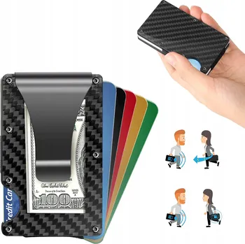 Peněženka HLINÍKOVÁ PENĚŽENKA POUZDRO NA KREDITNÍ KARTY CARBON Card Holder RFID