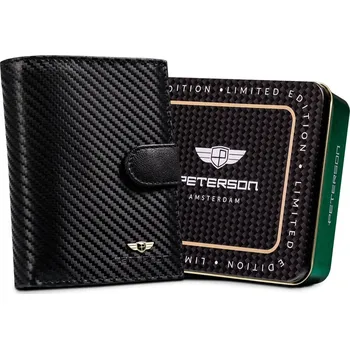 Peněženka Karbonová kožená peněženka na karty