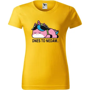 Dámské oblečení DOBRÝ TRIKO Dámské tričko s potiskem Dnes to nedám Barva: Žlutá, Velikost: 2XL