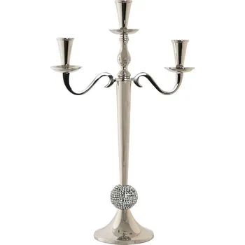 Svíčka Svícen DKD Home Decor 30 x 12 x 46 cm Stříbřitý Aluminium Pochromované