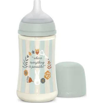 Suavinex Kojenecká láhev Wonderland 270 ml Fyziol průtok M Zelená