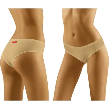 Kalhotky Dámské kalhotky Cosy Soft Beige - Wol-Bar XL