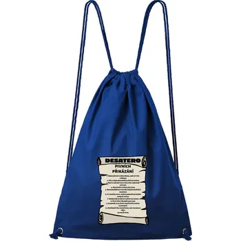 Městský batoh DOBRÝ TRIKO Bavlněný batoh Pivní přikázání Barva: Královsky modrá